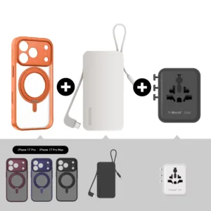 Momax 摩米士 iPhone磁吸保護套+流動電源+三接口充電插座（套裝組合）