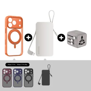 Momax 摩米士 iPhone磁吸保護套+流動電源+全球轉換插座（套裝組合）