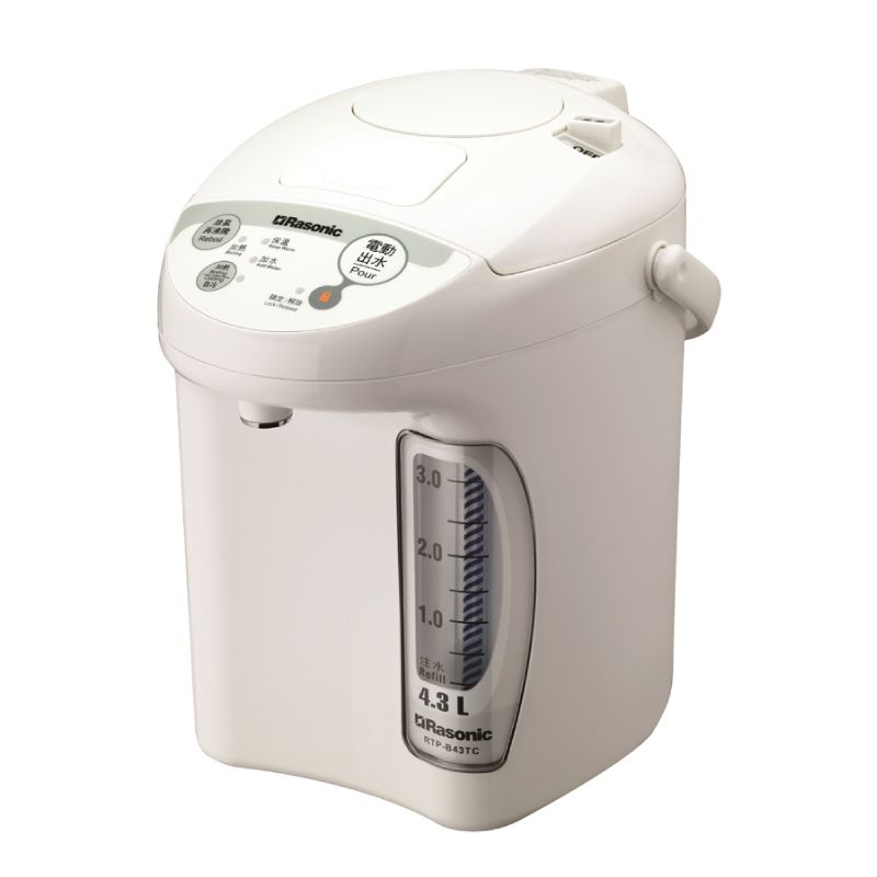 Rasonic 樂信 電動、碰杯或氣壓出水電熱水瓶 (4.3公升) RTP-B43TC
