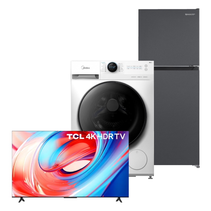 【新屋苑入伙套餐6】TCL 電視機 55V6B+Midea 美的 洗衣機 MFL80S14T+Sharp 聲寳 雙門雪櫃 SJT19MG 優惠電器 GOOD PRICE ELECTRIC