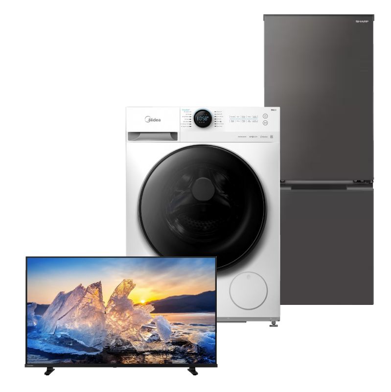 【新屋苑入伙套餐7】Toshiba 東芝 電視機 40V35NK+Midea 美的 洗衣機 MFL80D14T+Sharp 聲寳 雙門雪櫃 SJBR18JG