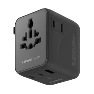 Momax 摩米士 1-World² 20W 三接口旅行充電插座 (黑色) UA26UKD